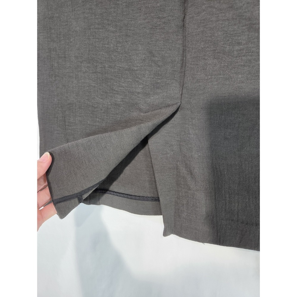 Vince Drawstring Scuba Knee Length Casual Pencil Skirt Charcoal Gray Medium - Picture 4 of 7